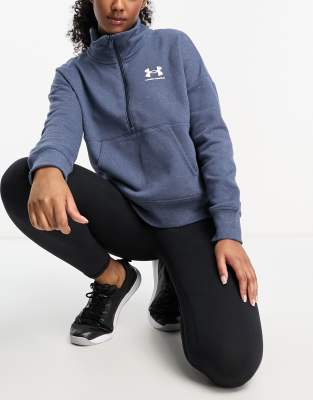 Under Armour rival fleece half zip jumper in grey - ASOS Price Checker