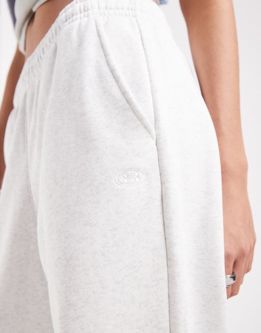 Under Armour Rival raka joggers i ljus melerad grå, 5 av 5