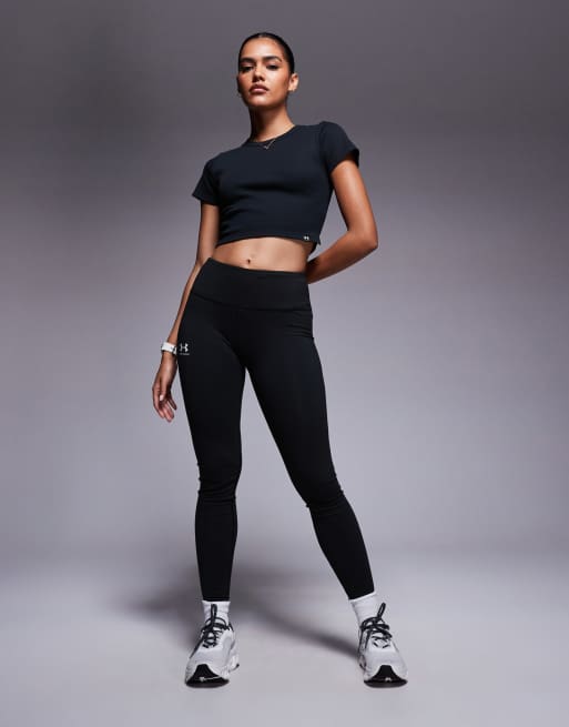 Under Armour Rival ribbed baby tee in black, 4 of 4