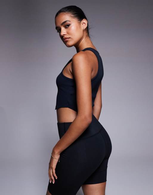 Under Armour Rival ribbed tank top in black