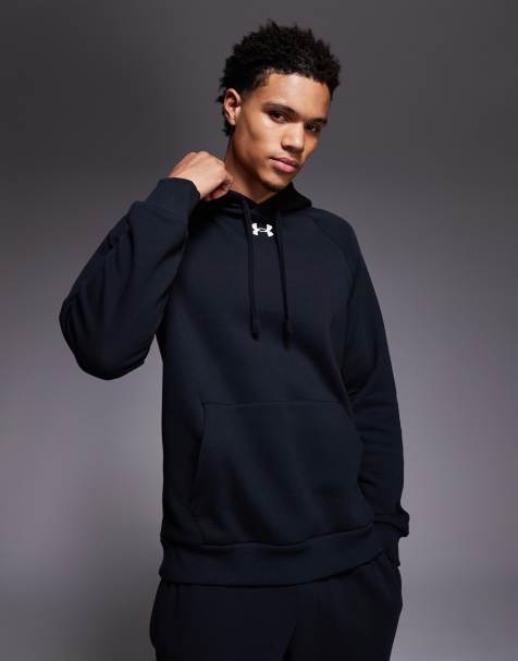 Under Armour – Rival – Schwarzer Kapuzenpullover aus Fleece - view 1
