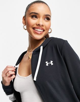 Under Armour Rival Terry crew hoodie in black