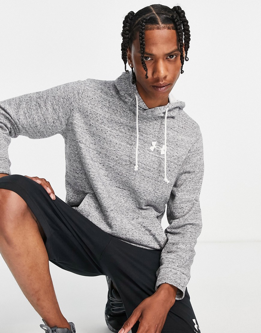 Under Armour Rival Terry Hoodie In Light Gray