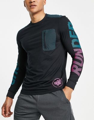 Under Armour Cold Gear Armour long sleeve mock neck compression t-shirt in  black