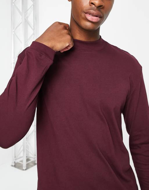 Maroon long 2025 sleeve under armour