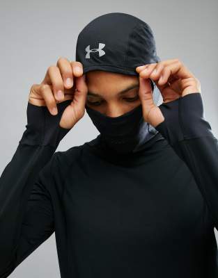 Under Armour Running balaclava hoodie in black 1298837-001 | ASOS