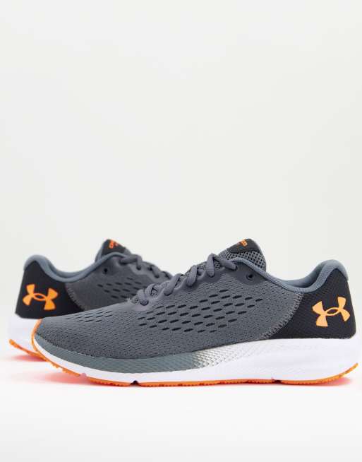 Grey and orange under armour shoes new arrivals