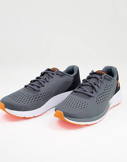 Under Armour Running Charged Pursuit 2 trainers in grey and orange