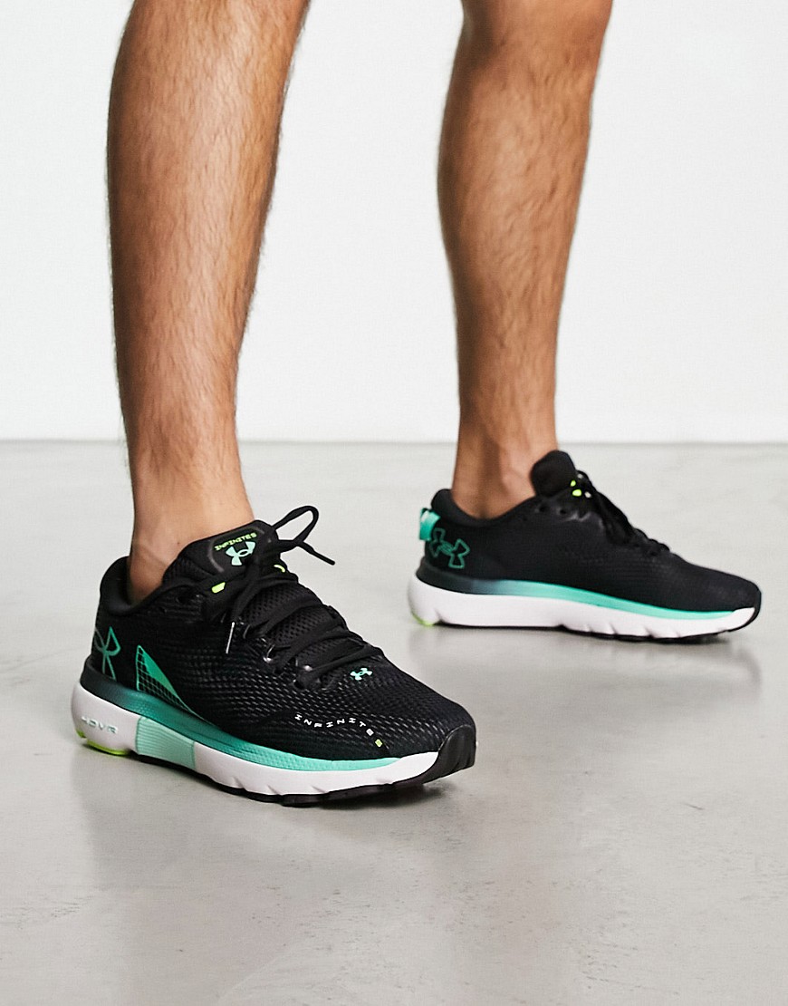 Under Armour Running HOVR Infinite 5 trainers in black and green