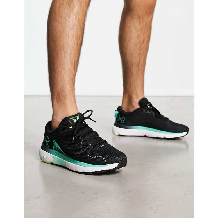 Under Armour Running HOVR Infinite 5 trainers in black and green