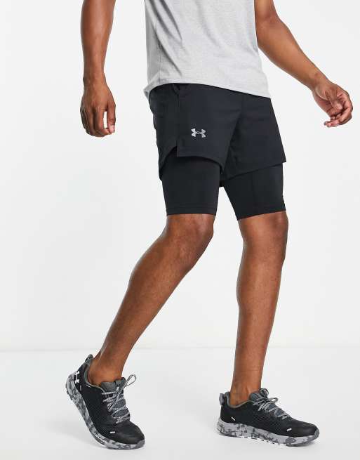 Under Armour Running Launch 2 in 1 7in shorts in black ASOS