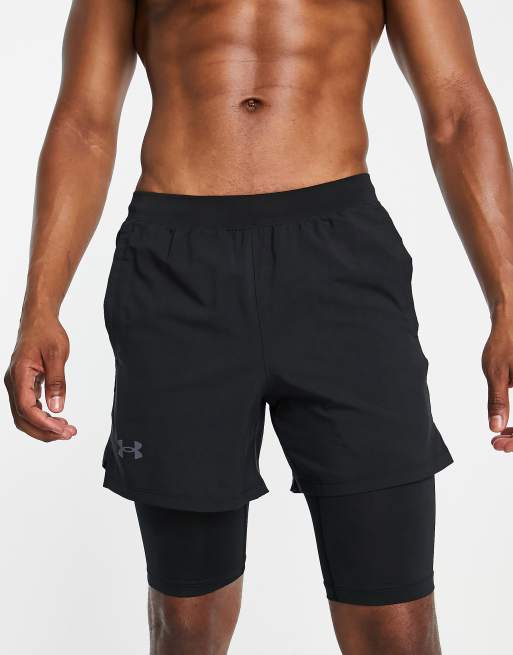 Bourgondië Handschrift Uitstekend Under Armour Running Launch 2 in 1 7in shorts in black | ASOS