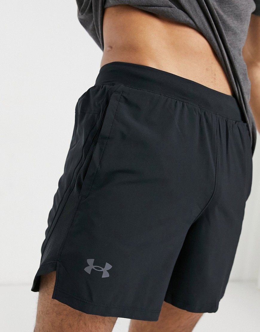 Under Armour Running launch 5 shorts in black