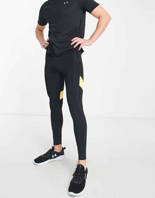 Under Armour Running Speedpocket Collants Noir et jaune ASOS