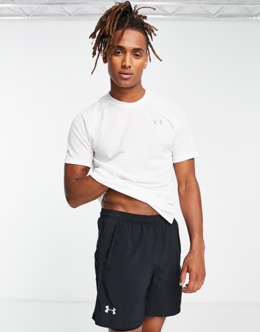 Under Armour Running Streaker logo t shirt in white ASOS