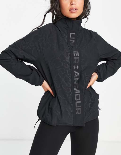 Under Armour OVERSIZED JACKET - Windbreaker - black/white/black 