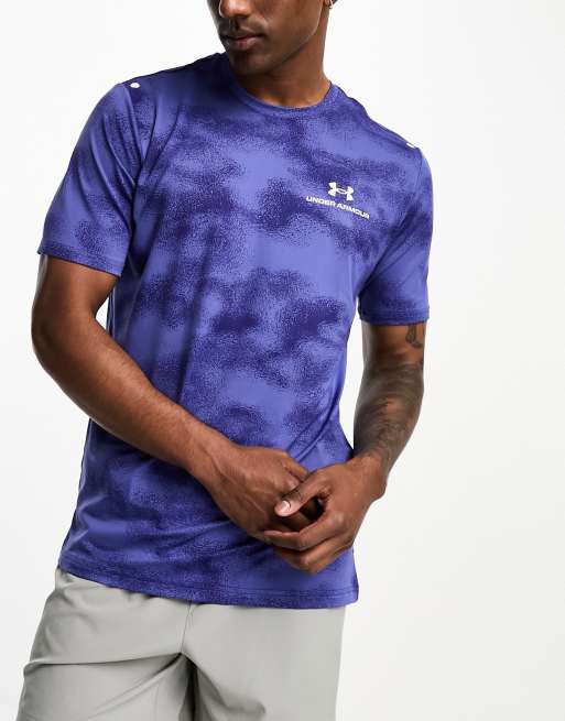 Under Armour Rush energy print short sleeve t-shirt in navy