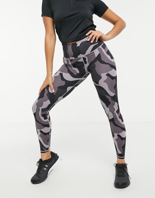 Under Armour - Rush - Legging met camouflageprint in zwart en paars