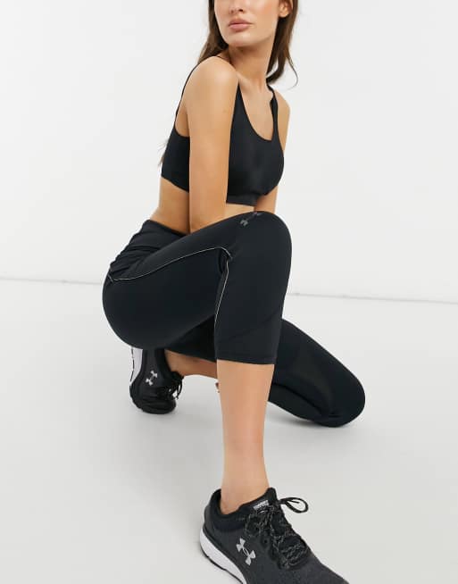 Under Armour RUSH legging with Side Piping Crop in black and iridescent, 4 of 4
