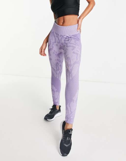 Under Armour Womens UA Cozy Graphic Leggings 1353145-595 Purple/Silver NWT