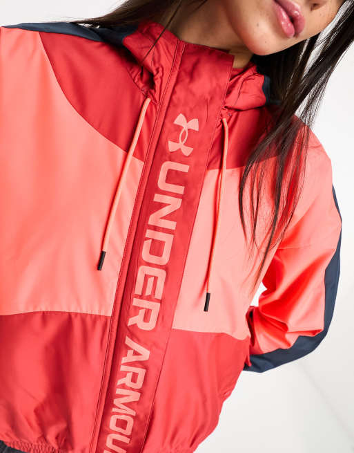 Under armour jacket women sales red