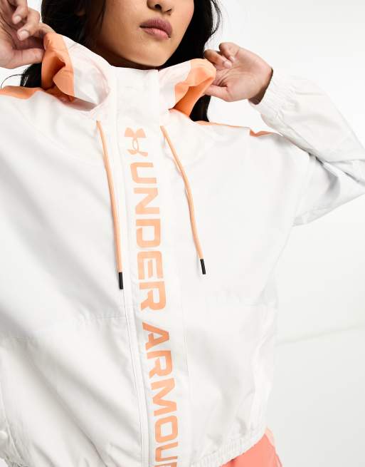 Under Armour Woven FZ Jacket White / Grey / Orange - Fast delivery