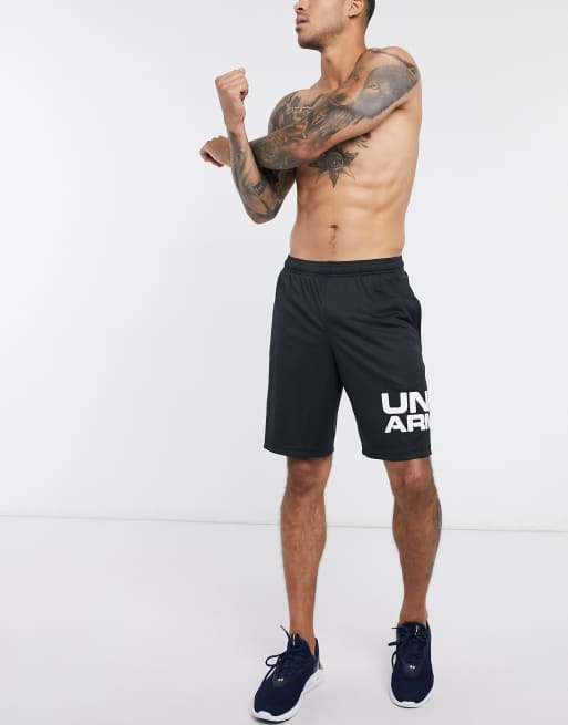 Under Armour - Short met tekstlogo in zwart