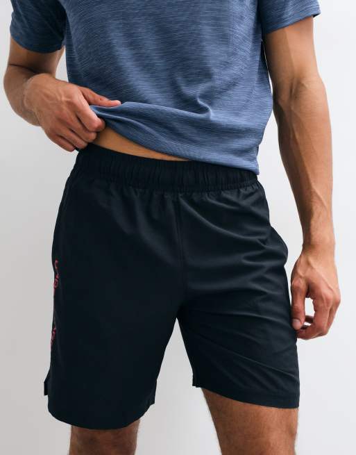 Under Armour shorts Tech Woven Wordmark en noir et rouge, 3 de 5