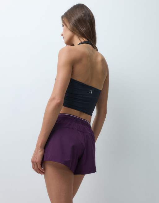 Under Armour shorts tissés 3 pouces noirs avec détail violet, 4 de 5