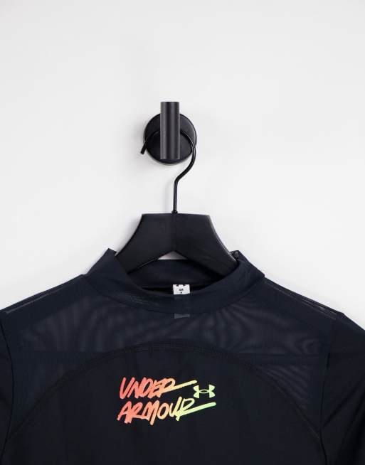 Under Armour - Sort langærmet croptop med mockneck, 3 af 4