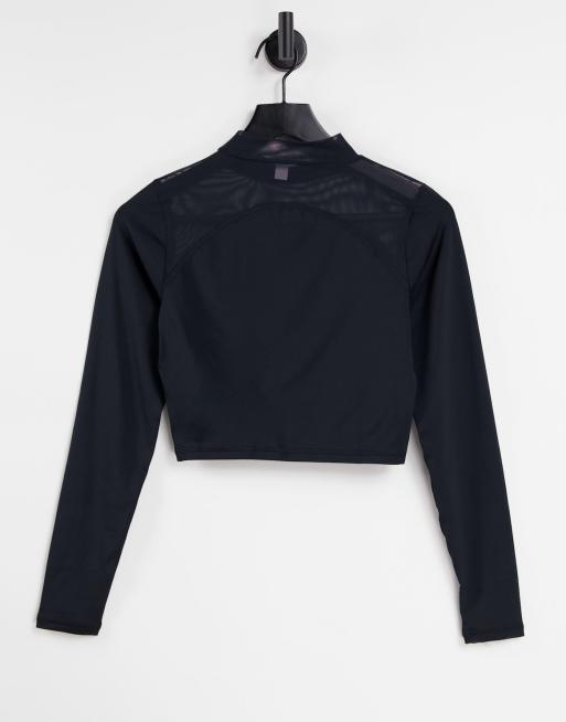 Under Armour - Sort langærmet croptop med mockneck, 4 af 4