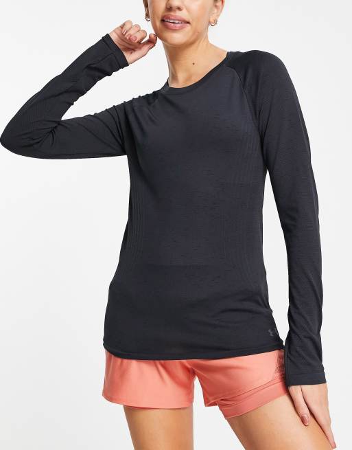 Under Armour - Sort sømløs langærmet løbetop