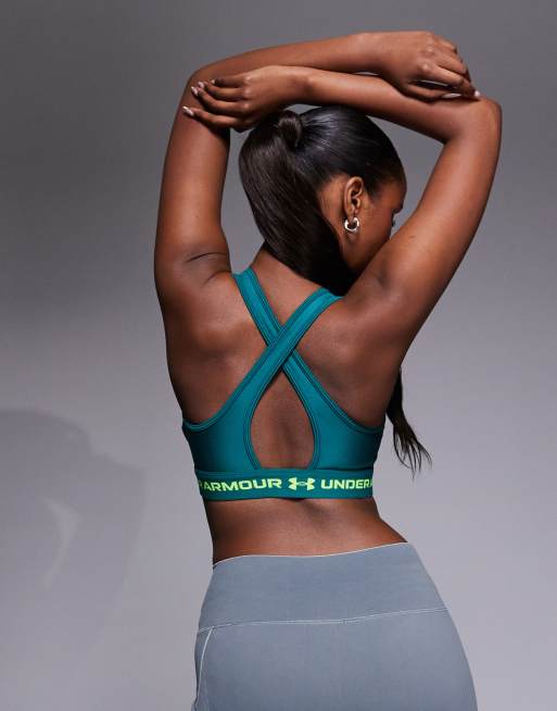 Under Armour - Soutien-gorge de sport maintien modéré croisé dans le dos - Vert athlétisme, 2 de 4
