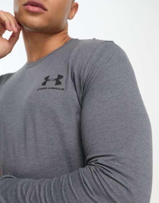 Under armour grey long sleeve hotsell