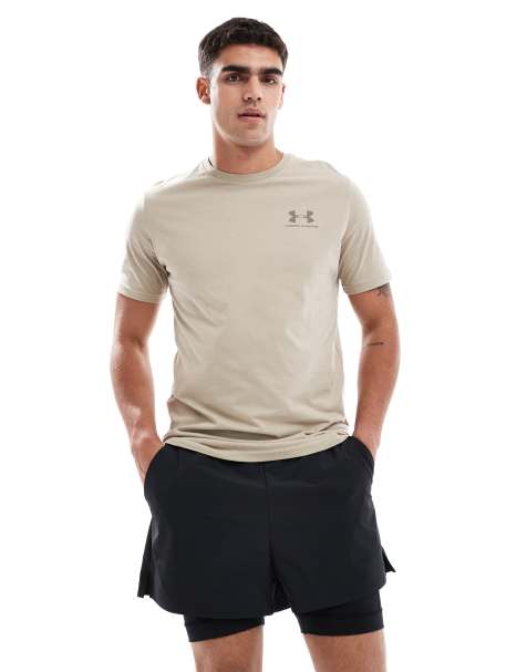 Under Armour Sportstyle left chest logo t-shirt in city khaki - view 1