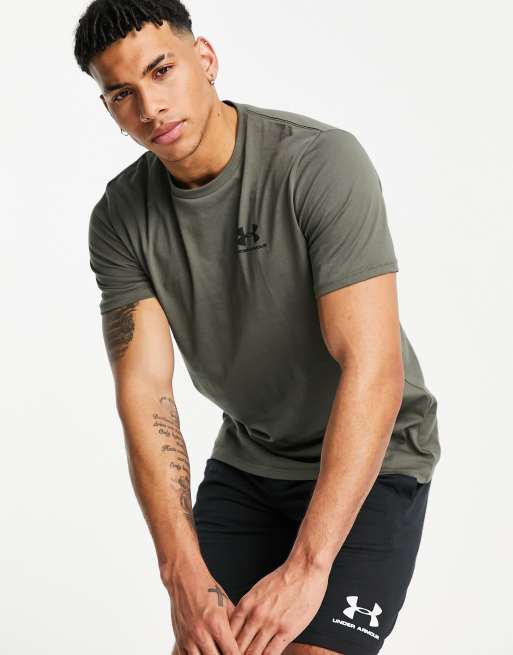 Under armour khaki t hot sale shirt