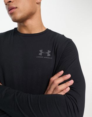 Under Armour Sportstyle long sleeve t-shirt with logo in black