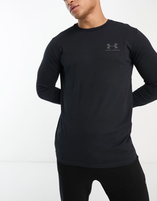 Under Armour Sportstyle long sleeve t shirt with logo in black