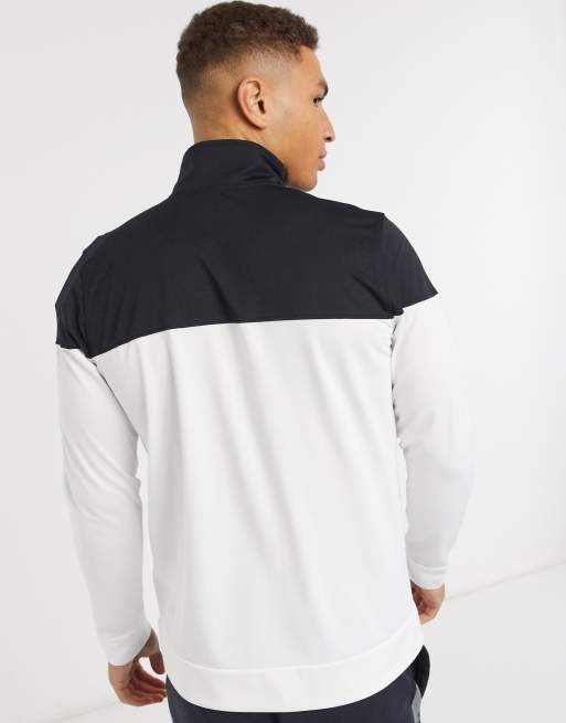 Under Armour Sportstyle pique track jacket in black and white, 2 of 4