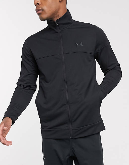 Under Armour Sportstyle pique track jacket in black
