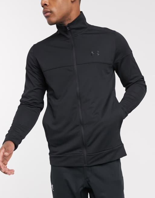 Under Armour Sportstyle pique track jacket in black ASOS