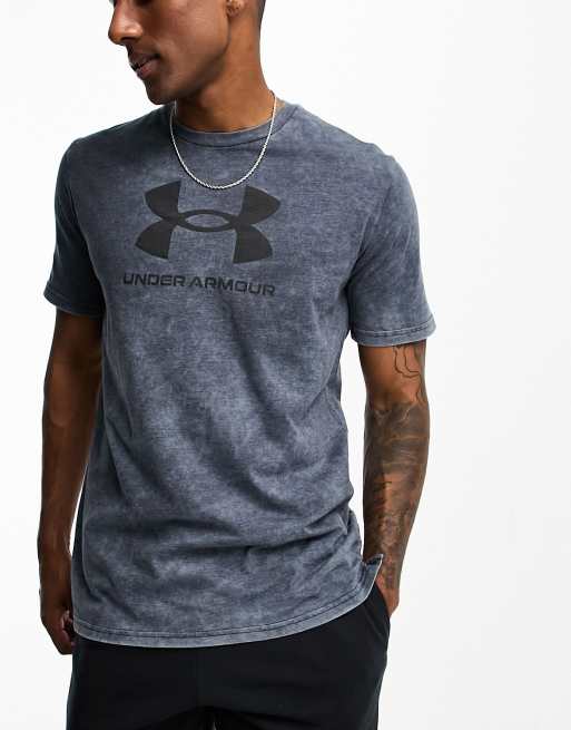 Under Armour Sportstyle tonal wash t-shirt in black