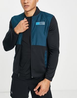 Under Armour storm bomber jacket in black and blue
