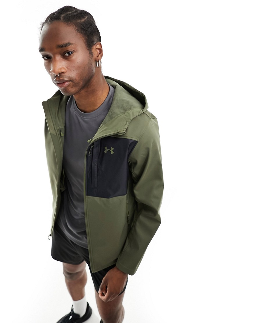 Under Armour Storm CGI Shield 2.0 hooded jacket in khaki-Green