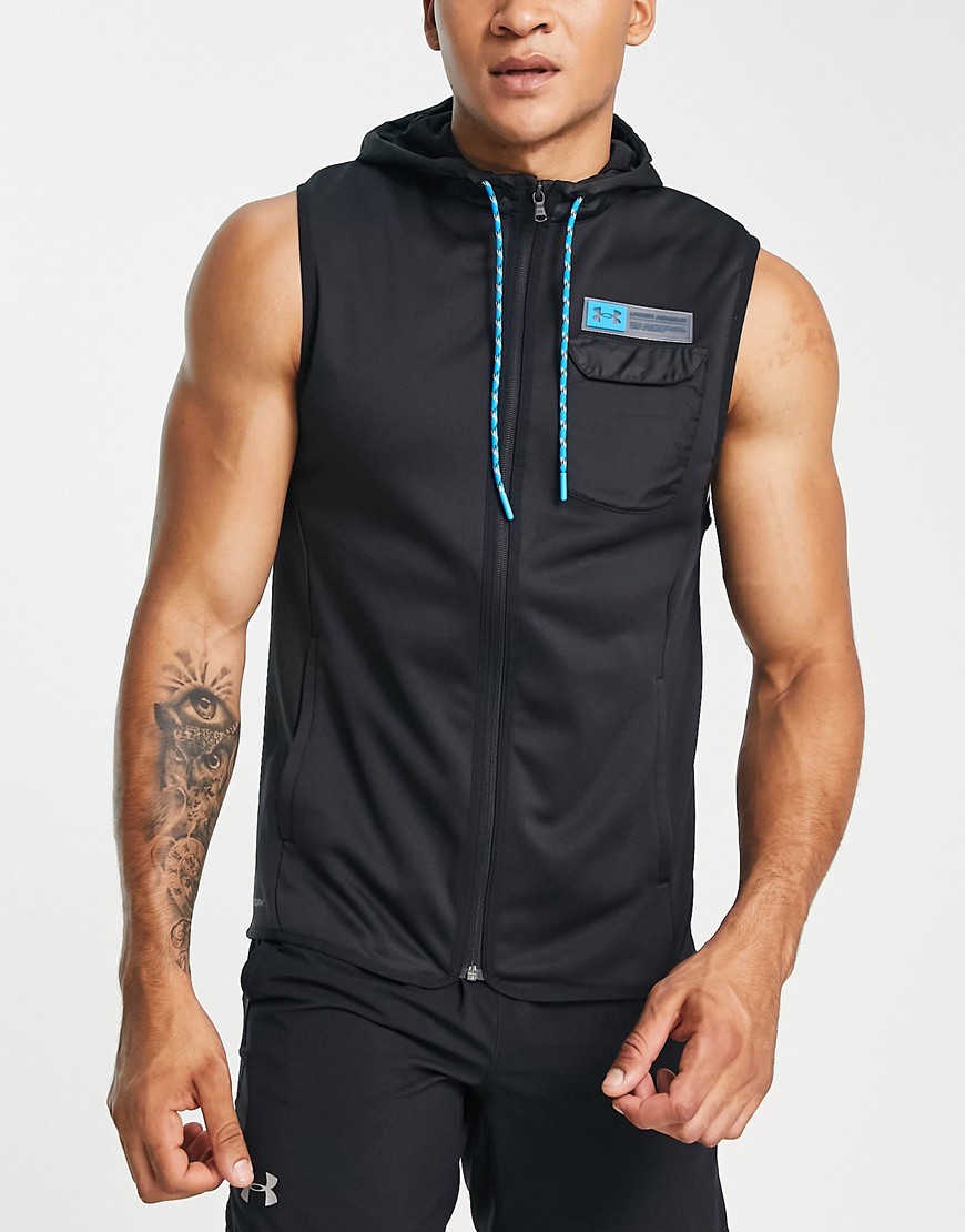 Under Armour storm hooded vest in black and blue