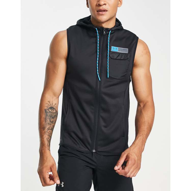 Under Armour storm hooded vest in black and blue