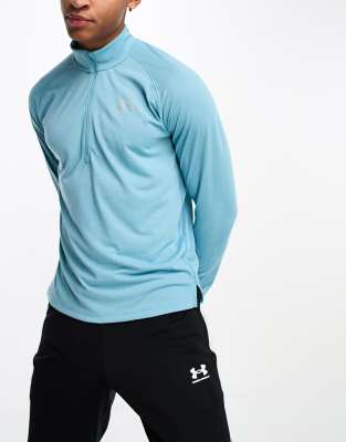 Under Armour Streaker half zip sweatshirt in blue - ASOS Price Checker