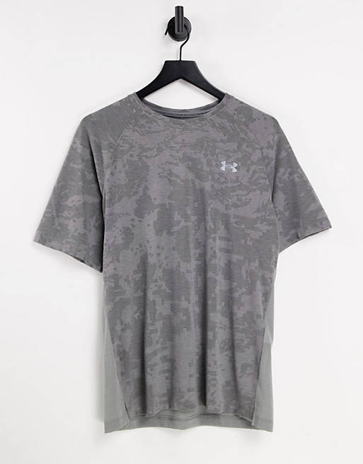 Under Armour Streaker t-shirt 2.0 in grey camo