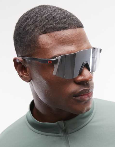Under Armour Sunglasses Grid pro mask sunglasses with silver lenses in black - view 1