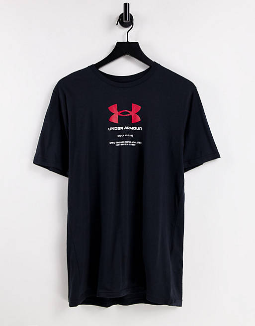 Under Armour Symbol logo t-shirt in black and red